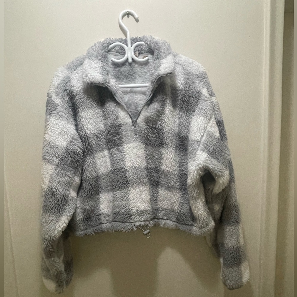 Harlow and White Plaid Zip-Up Women Size  XL